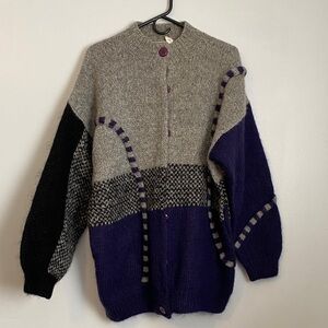 Magnolia cardigan sweater large mohair and wool blend whimsical